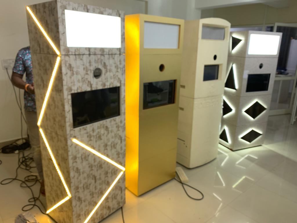 Pixelscue's full lineup of custom-built photo booth machines